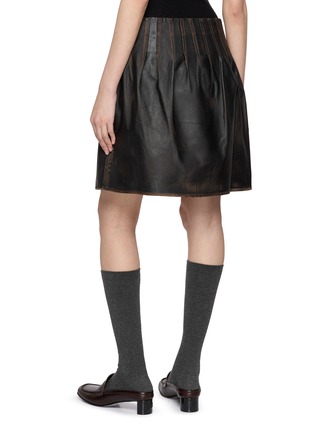 Back View - Click To Enlarge - SHUSHU/TONG - Low Waist Pleated Leather Mini Skirt