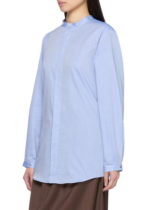 Detail View - Click To Enlarge - SONIA CARRASCO - Contrast Collar Layered Placket Shirt