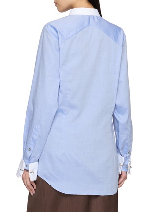 Back View - Click To Enlarge - SONIA CARRASCO - Contrast Collar Layered Placket Shirt