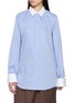 SONIA CARRASCO Contrast Collar Layered Placket Shirt
