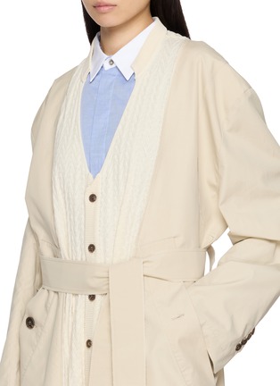  - SONIA CARRASCO - Layered Knit Panel Belted Coat