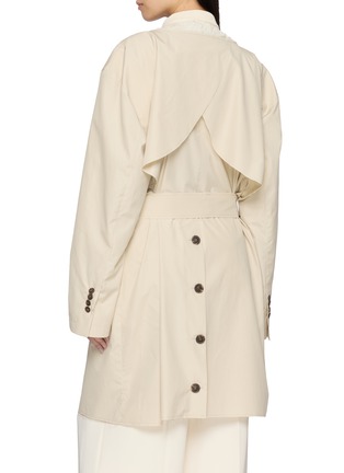 Back View - Click To Enlarge - SONIA CARRASCO - Layered Knit Panel Belted Coat