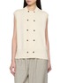 SONIA CARRASCO Double Breasted Cotton Silk Knit Vest