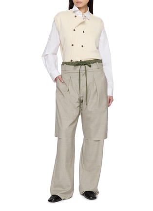 Figure View - Click To Enlarge - SONIA CARRASCO - Double Breasted Cotton Silk Knit Vest