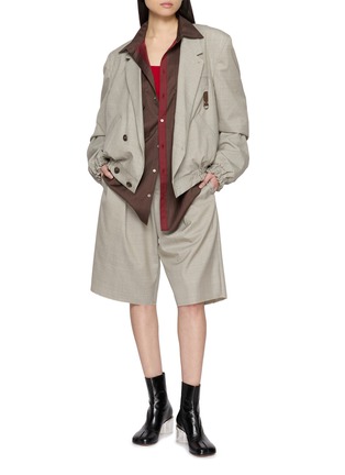 Figure View - Click To Enlarge - SONIA CARRASCO - Double Breasted Elasticated Waist Tailored Jacket