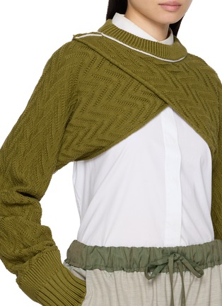  - SONIA CARRASCO - Cross Front Chevron Knit Cropped Sweater