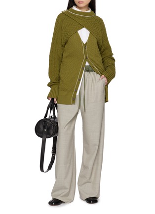Figure View - Click To Enlarge - SONIA CARRASCO - Cross Front Chevron Knit Cropped Sweater