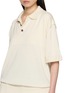  - SONIA CARRASCO - Ribbed Hem Polo Knit Top