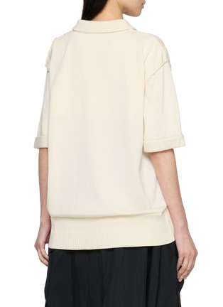 Back View - Click To Enlarge - SONIA CARRASCO - Ribbed Hem Polo Knit Top