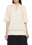 SONIA CARRASCO Ribbed Hem Polo Knit Top