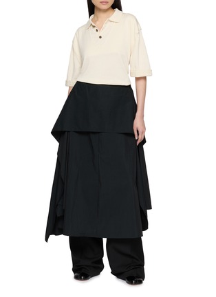 Figure View - Click To Enlarge - SONIA CARRASCO - Ribbed Hem Polo Knit Top