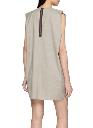 Back View - Click To Enlarge - SONIA CARRASCO - Sleeveless Raw Edge Mini Dress