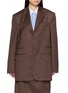 SONIA CARRASCO Single Breasted Contrast Stitch Tailored Blazer