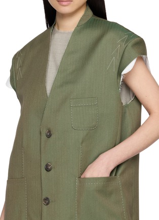  - SONIA CARRASCO - Structured Raw Edge Stitch Vest Dress