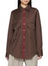 SONIA CARRASCO Contrast Placket Flap Pocket Shirt