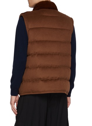 Back View - Click To Enlarge - KRUF - Stand Collar Mink Fur Cashmere Down Vest