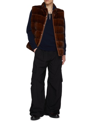 Figure View - Click To Enlarge - KRUF - Stand Collar Mink Fur Cashmere Down Vest
