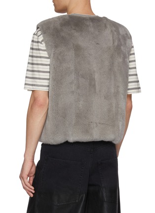 Back View - Click To Enlarge - KRUF - Reversible Mink Fur Nylon Down Vest