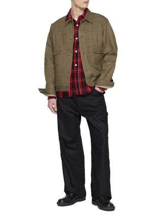 Figure View - Click To Enlarge - EDWIN - Chequered Cotton Flannel Work Shirt