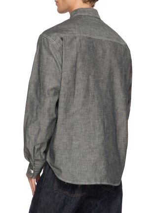 Back View - Click To Enlarge - EDWIN - Contrast Stitch Chambray Work Shirt