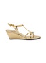 Main View - Click To Enlarge - PRADA - 55 Patent Leather Wedge Sandals