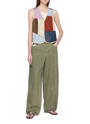 Figure View - Click To Enlarge - LAOWLA - Patchwork Bead Embroidery Panel Vest