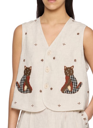  - LAOWLA - Cat Hand Embroidered Linen Vest