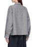 Back View - Click To Enlarge - LAOWLA - Floral Embroidery Frayed Trim Cotton Linen Silk Jacket