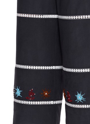  - LAOWLA - Lace Panel Bead Embroidery Pants