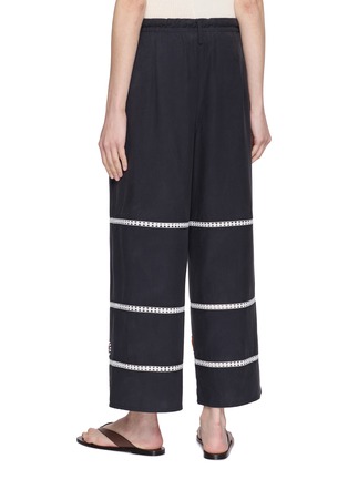 Back View - Click To Enlarge - LAOWLA - Lace Panel Bead Embroidery Pants