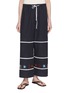 LAOWLA Lace Panel Bead Embroidery Pants
