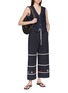 Figure View - Click To Enlarge - LAOWLA - Lace Panel Bead Embroidery Pants