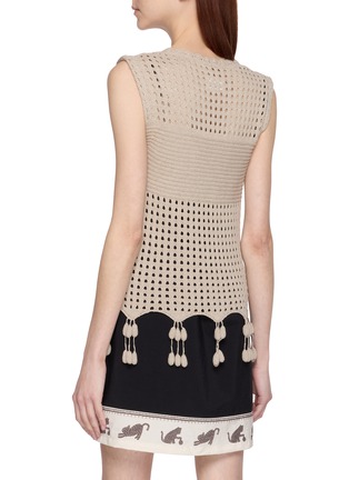 Back View - Click To Enlarge - LAOWLA - Foxtail Pendant Open Knit Vest