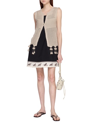 Figure View - Click To Enlarge - LAOWLA - Foxtail Pendant Open Knit Vest