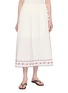 LAOWLA Floral Embroidery Elasticated Waistband Midi Skirt