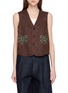 LAOWLA Palm Tree Hand Embroidered Linen Vest