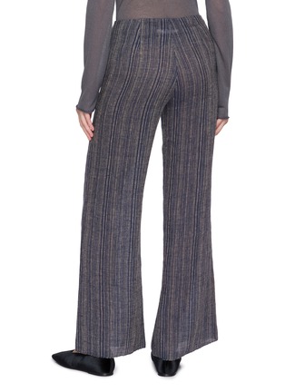 Back View - Click To Enlarge - SWAYING - Striped Loose Straight Leg Linen Pants