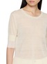  - SWAYING - Short Sleeve Sheer Linen Crewneck Top
