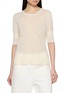 SWAYING Short Sleeve Sheer Linen Crewneck Top