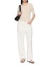 Figure View - Click To Enlarge - SWAYING - Short Sleeve Sheer Linen Crewneck Top