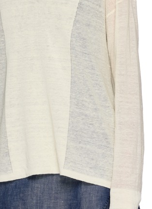  - SWAYING - Long Sleeve Open Collar Linen Top
