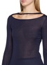  - SWAYING - Long Sleeve Cutout Neck Sheer Silk Top