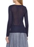 Back View - Click To Enlarge - SWAYING - Long Sleeve Cutout Neck Sheer Silk Top