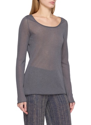 Detail View - Click To Enlarge - SWAYING - Halter Two-Piece Sheer Panel Knit Top