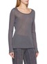Detail View - Click To Enlarge - SWAYING - Halter Two-Piece Sheer Panel Knit Top