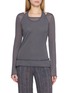 SWAYING Halter Two-Piece Sheer Panel Knit Top