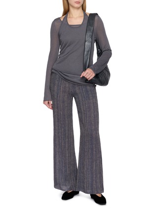 Figure View - Click To Enlarge - SWAYING - Halter Two-Piece Sheer Panel Knit Top