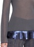  - SWAYING - Sequined Hem Sheer Knit Top