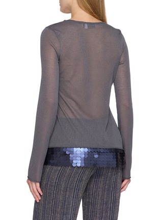 Back View - Click To Enlarge - SWAYING - Sequined Hem Sheer Knit Top