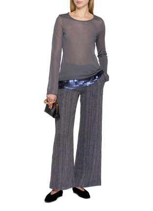 Figure View - Click To Enlarge - SWAYING - Sequined Hem Sheer Knit Top